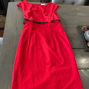 Sexy flattering red Calvin Klein dress